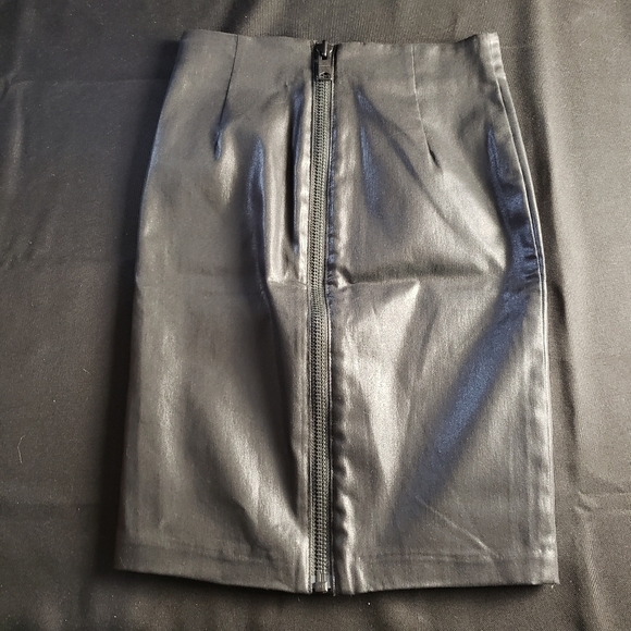 All Saints Faux Leather Pencil Skirt 00 - Picture 2 of 6